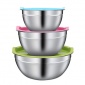 批发不锈钢盆圆形加厚 沙拉盆打蛋盆和面盆多用汤盆三件套带盖